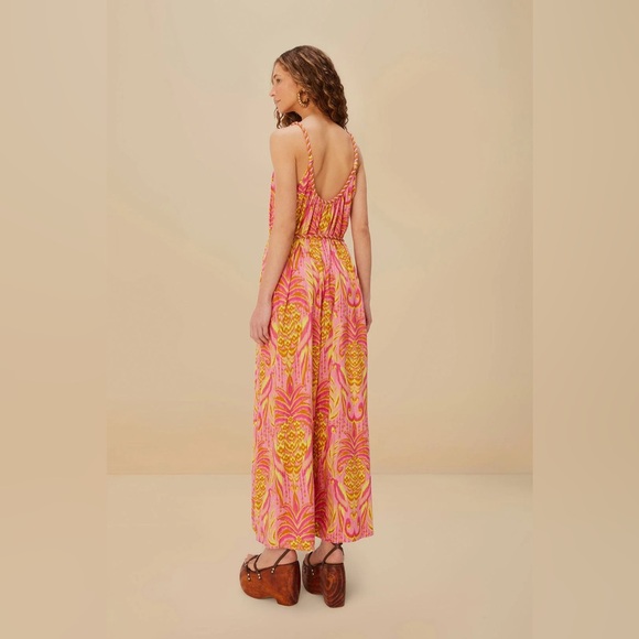 FARM RIO Pink Pineapple Tapestry Lenzing™ Ecovero™ Euroflax™ Jumpsuit - Picture 4 of 4